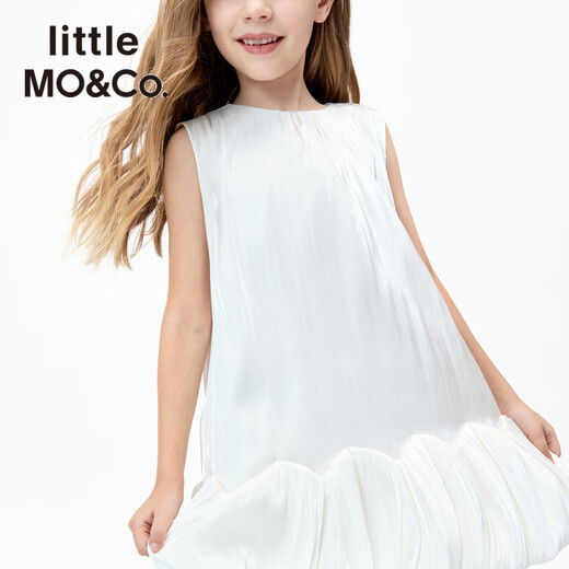 Little MO&Co.little moco children's clothing 26 summer new style girls satin dress skirt princess dress fashionable party off-white 110 110/56