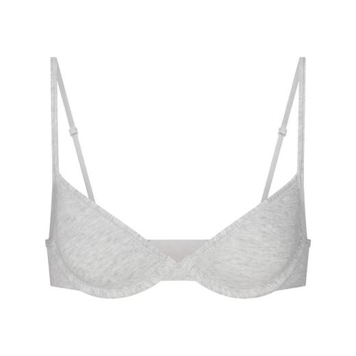 SKIMS women's bra push-up seamless cotton thin daily sleep bra simple light heather gray one size |40