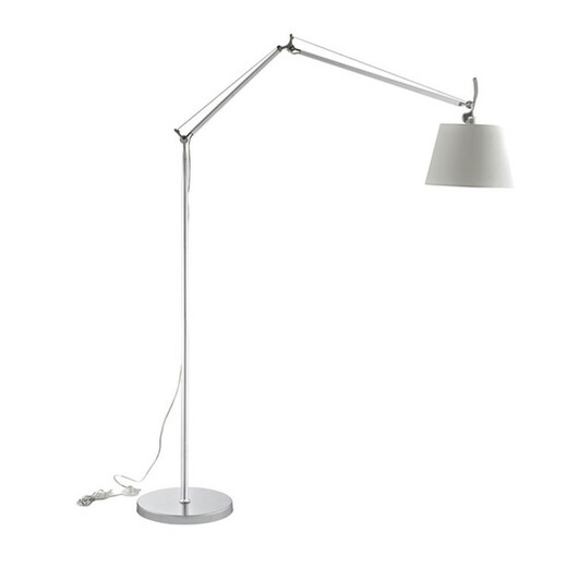 Floor reading lamp designer double swing arm fabric reading floor lamp simple modern living room study long pole can be a black large size pure white