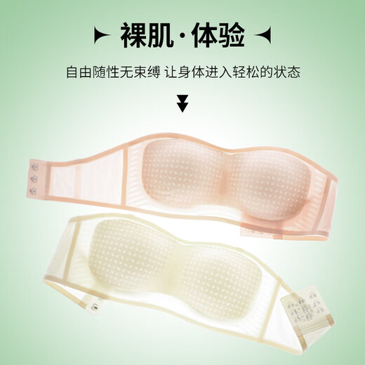 Strapless bra for women, non-slip, push-up small breasts, summer thin, traceless, ice-silk, non-falling tube top, chest-wrapped and beautiful back bra, champagne color S