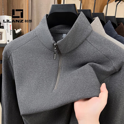 LILANZ official 2026 simple and versatile half-zip thickened sweatshirt men's stand-up collar top flagship official blue XL 180