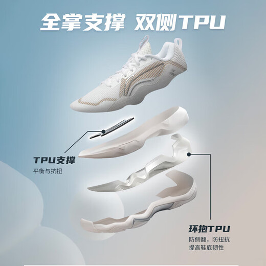 Li Ning Sonic Boom OP Badminton Shoes for Men and Women Same Style Cushioning and Wear-Resistant Badminton Shoes Professional Training Shoes Badminton Competition Shoes Standard White 37