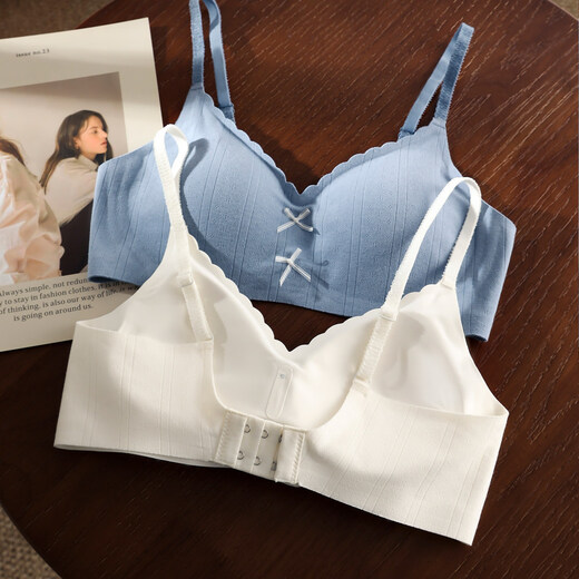 GPPNKC Seamless Underwear Women's Small Breast Gathering and Flat Chest Special Non-Empty Cup Bra 2026 New Hot Style Bra Milky White S (Suitable for 70A/70B)