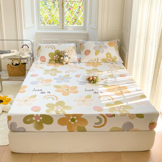 Avon Ting pure cotton fitted sheet single piece pure cotton bed sheet non-slip bed cover 1.8m mattress protector all-inclusive dust cover Annuan Ruxiami 150cmx200cm