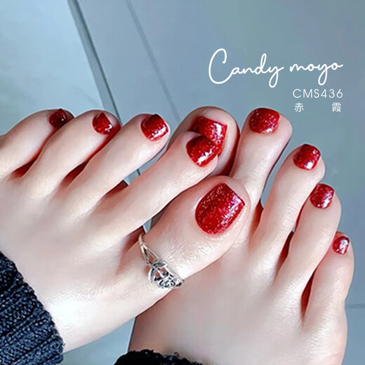 CandyMoyo healthy 0-toxic water-based nail polish no-bake manicure long-lasting whitening non-tearable red fine glitter