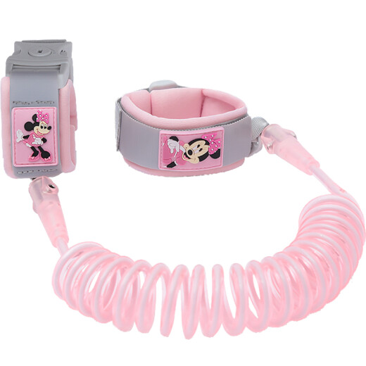 Disney maternal and infant child anti-lost wristband baby anti-lost ring toddler anti-lost rope child safety ring wristband 1.8m traction rope + lock Minnie pink 20404031
