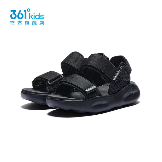 361 Children's Shoes Girls Sandals Open Toe Summer New Girls Sports Sandals Children's River Tracing Shoes Student Breathable Sandals Carbon Black 33