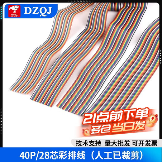 40P rehearsal cable DuPont cable 7 core 12 core 16 core 28 core Color Dupont cable Color cable 1 meter 40P/28 core rehearsal cable (manually cut) 1m