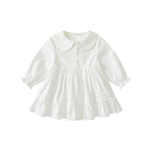 BORBOON B girls dress 2026 spring new baby girl one year old dress skirt baby cardigan coat spring and autumn suit skirt three-piece set 6717 apricot + skirt + pantyhose 80