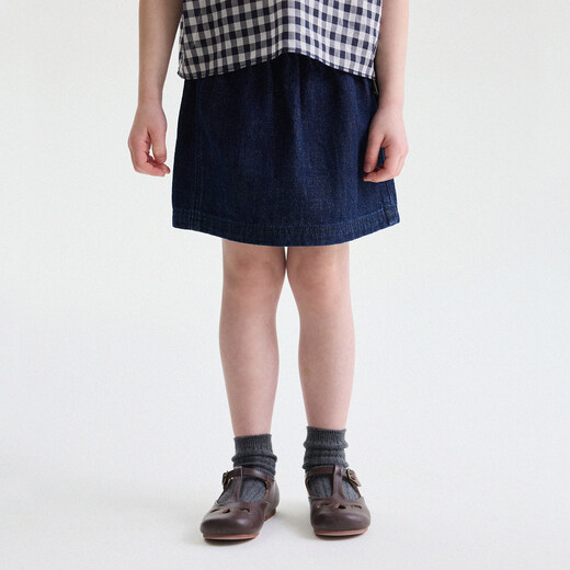 Yoona's baby summer new versatile simple denim skirt Yoona's mom girls 2026 temperament short skirt children's skirt denim dark blue ready stock 90