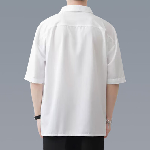 Fox.G Shirt à manches à manches courtes pour hommes Contracte de glace de glace gratuite Fire Free Free Awards Clothes Summer Summer Men's White's White's White à manches de cinq quarts de glace de glace de glace 2xl.