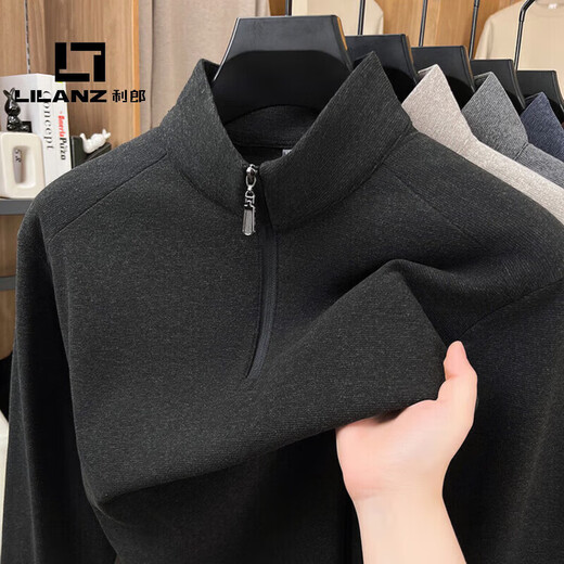 LILANZ official 2026 simple and versatile half-zip thickened sweatshirt men's stand-up collar top flagship official blue XL 180