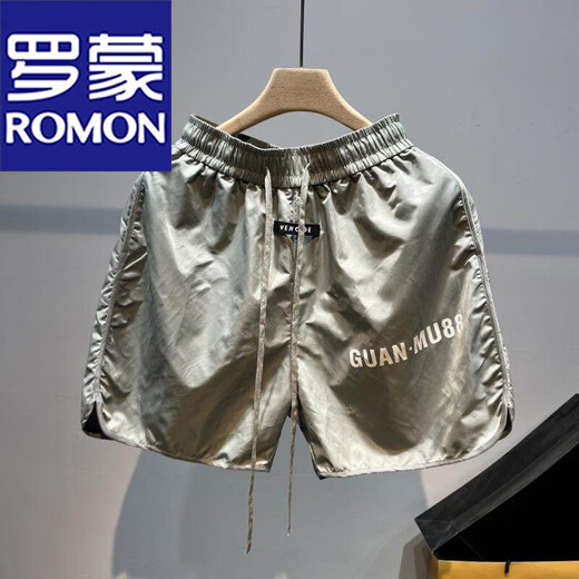 ROMON 300 Jin Jin is equal to 0.5 kg. Large size men's American sports shorts men's trendy summer marathon running loose quick-drying basketball pants red 3XL 160-190 Jin Jin is equal to 0.5 kg