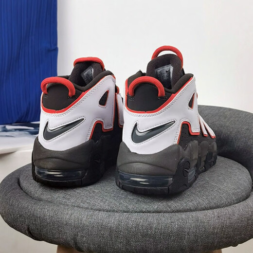Nike (Nike) Zapatos para mujeres 2025 Summer NUEVO AIR MÁS UPTempo Pippen Shock-Showbing Basketball Zapatos deportivos para niños grandes y zapatos casuales DH9719-200 Negro, blanco y rojo 37.5