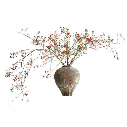 Mountain return natural plant dried flower bouquet living room decoration wabi-sabi wind flower arrangement dry branches decorative ornaments dry branches gourd round bottle