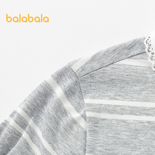 BALABALA shopping mall same style children's clothing children's skirt girls 2026 new summer striped dress sweet gray tone 00322 110