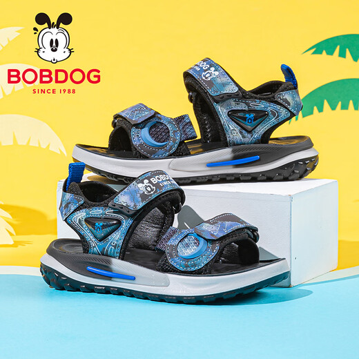 BOBDOG children's shoes 2026 summer new style boys open-toed children's sandals boys summer men's river shoes black/dark blue 26 suitable for feet 16.0cm long