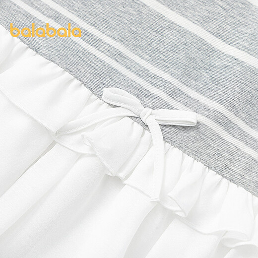 BALABALA shopping mall same style children's clothing children's skirt girls 2026 new summer striped dress sweet gray tone 00322 110
