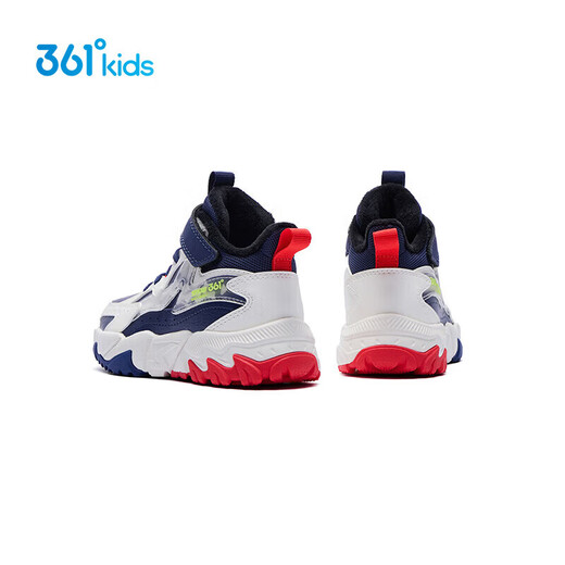 361 Shopping mall same style children's shoes, boys' plus velvet warm cotton shoes, 2024 winter new two-cotton sports shoes, style 4, light blue/feather white 32