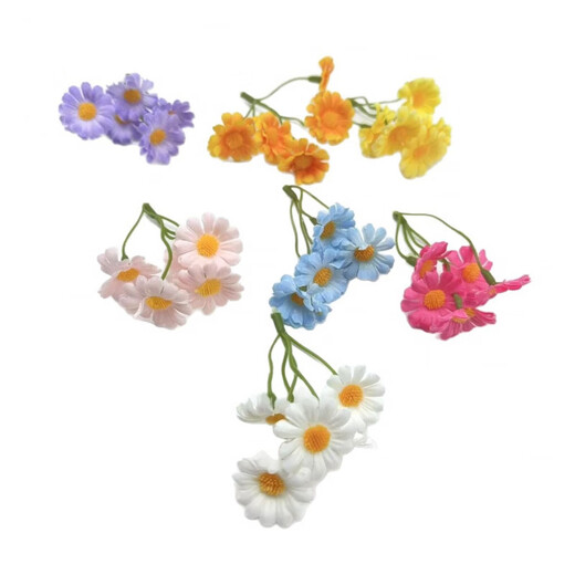 Yao Wan Xi Sen simulation small bunch of plastic flowers DIY straw hat decoration silk flowers fake flowers handmade garland material dried flowers pink x2