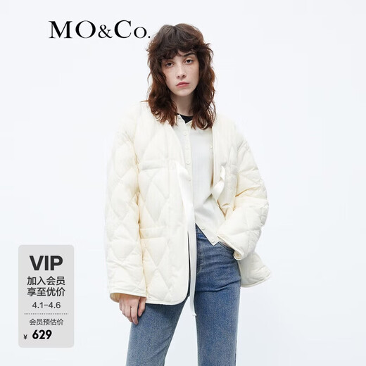 MO&Co. 90% duck down kimono style strappy diamond silhouette down jacket top for women