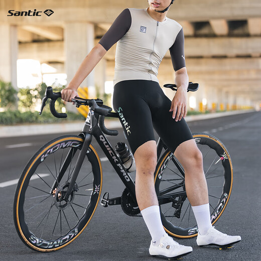 Santic Spring and Summer Cycling Pants Cycling Jersey Shorts Men's Ordinary Five Seasons Black 2XL