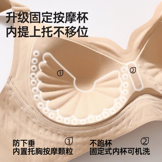 PLANDOO Ropa Interior Sin Costuras Recopilación Y Revelación De Senos Pequeños para Mujer, Levantamiento Y Adelgazamiento De Senos Secundarios, Antiflacidez, Sin Aros, Espalda Hermosa, Sujetador De Verano, Gris Púrpura L 36/80ABC, Adecuado para 105-120 Jin Jin equivale a 0,5 kg