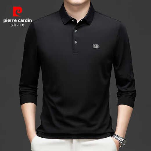 Pierre Cardin Herren-Langarm-T-Shirt T-Shirt Dünn Neues Revers Casual Polo Shirt T-Shirt Feder- und Herbst-Solid Color Top 15912 Grün 185/96a Vorschlag 160-180Jin [Jin ist gleich 0,5 kg]