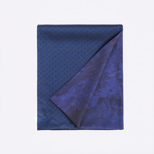 Hangsilu Men's Silk Scarf Double-sided Different Color Song Brocade Jacquard Scarf Dad's Birthday Splendid Fuchun Blue Splendid Fuchun Blue-Song Brocade Jacquard