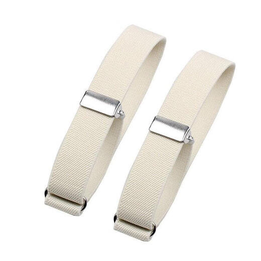 Lan Laimei Men's Shirt Sleeve Cuffs, Suit Sleeve Fixers, Anti-Slip Clips, Women's Cuff Drawstrings, Cuff Tightening Device, 2cm Milky White, 2 Pairs (Other Colors Can Be Remarked)
