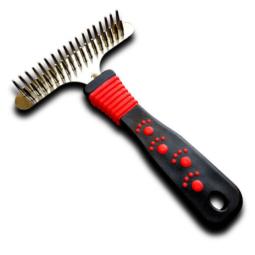 Jiajiemei Dog Comb Golden Retriever Teddy Combing Artifact Pet Dog Hair Brush Bath Brush Large Dog Hair Removal Comb Double Row Needle Comb (No Gifts)