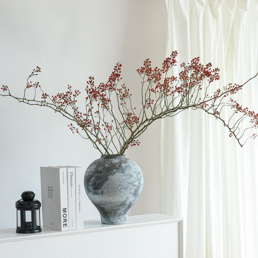 Mountain return natural plant dried flower bouquet living room decoration wabi-sabi wind flower arrangement dry branches decorative ornaments dry branches gourd round bottle