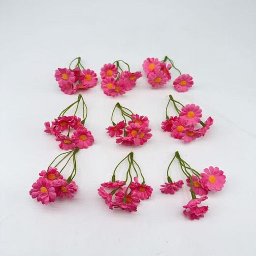Yao Wan Xi Sen simulation small bunch of plastic flowers DIY straw hat decoration silk flowers fake flowers handmade garland material dried flowers pink x2