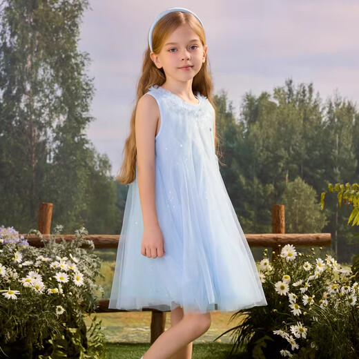 PawinPaw Oso de dibujos animados ropa para niños 26 novedad de verano vestido de malla para niñas Amarillo/30 130