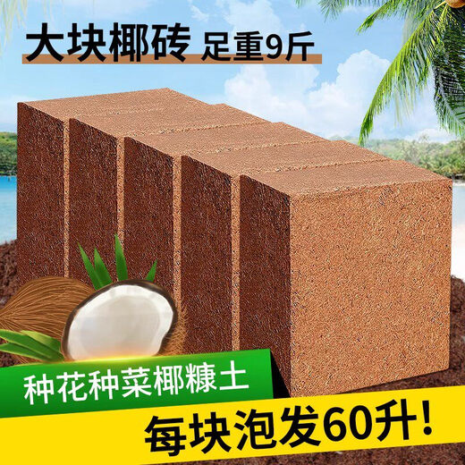 Coarse coconut shell bricks, special nutritious soil for orchids, Phalaenopsis plant material, succulent soil flowers, Clivia, coconut bran, desalted coconut bricks, high-quality imported large coconut bricks, 5 pieces, discount