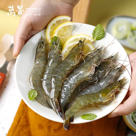 Wanjing Domestic Live Frozen White Shrimp Net Weight 2Jin Jin is equal to 0.5kg/box Single Frozen No Ice HACCP Certification Family Dinner Seafood