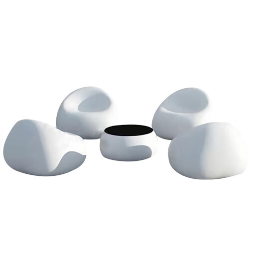 Kangxinya Leisure Fiberglass Stool Sculpture Courtyard Fruit Pebble Egg Mushroom Football Creative Seat Light Gray White Pea Chair In Stock Can Be Customized