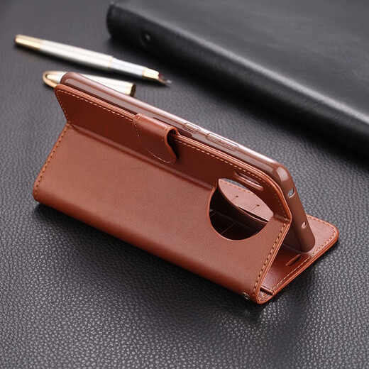 Yazunshi Huawei mate30 mobile phone case flip-top leather case Huawei Mate30Ppro fall protection case full-cover soft case card-enabled men's and women's wallet model [brown] Mate30