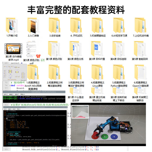 Fantasy Raspberry Pi 5/4B Robotic Arm AI Reconocimiento visual Clasificación inteligente Python Programación Robot Robot Mini Corrido abierto Arm Raspberry Pi 5 (sin placa base y sin tarjeta SD)