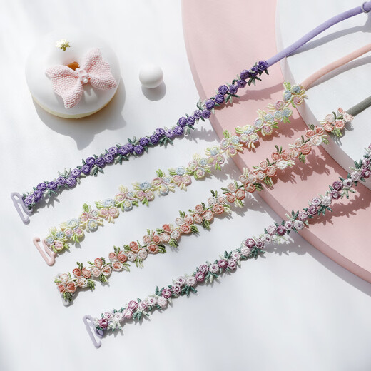 Super fairy underwear with lace shoulder strap accessories, thin straps, invisible seamless one-line collar bra straps, light purple small floral [shoulder straps]
