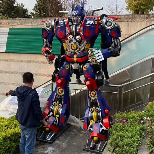 Outdoor sculpture 2 meters 6 meters robot large iron Transformers model ornaments deposit
