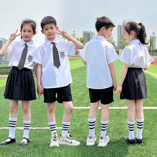 G.DuckKids pour enfants Vêtements JK Style Collège Suit en maternelle Summer Summer Shirt School Uniform 1er juin École primaire Graduation Performance Performance Costume Men's Style [6621] 160 tailles 13 ~ 14 ans [150-160cm] CM