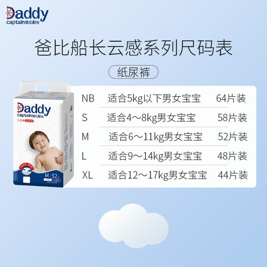 Daddy Captain (Daddy Captain) Windeln Pull Hosen Neugeborenes Baby Daddy Captain Windel Ultra-dünner Kleinkindhosen Anti-Counterfiting XL Pull Hosen 36 Stücke + 2 Stück (neu) Papa Captain Cloud Feeling 1 Pack (Cloud Warehouse Straight Hair)