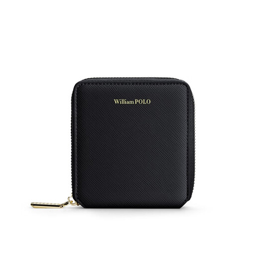 Williampolo Emperador Compact cripe de monedas de la cremallera para mujeres Bolsa de masa de vaca de moda multifuncional