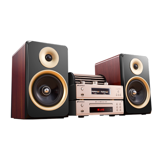 山水（SANSUI） M2胆机CD/DVD组合音响桌面音响电子管功放发烧蓝牙HIFI高品质无损音箱 山水M2 HiFi碟机胆机套餐+木架