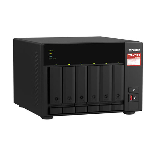 QNAP 企业级TS-673A 8G内存四核心2.2GHz双2.5GbE网络存储NAS TS-673A-8G