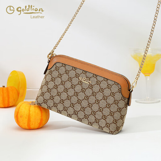 Goldlion Women's Bag New Shoulder Bag Versatile Crossbody Bag Lightweight Clutch Bag Gift for Mom and Girlfriend Brown Brown Small Bag