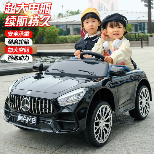 慧奥童儿童电动车四轮四驱汽车可坐双人遥控充电男女小孩玩具幼儿大童车 粉双驱+遥控+大电瓶