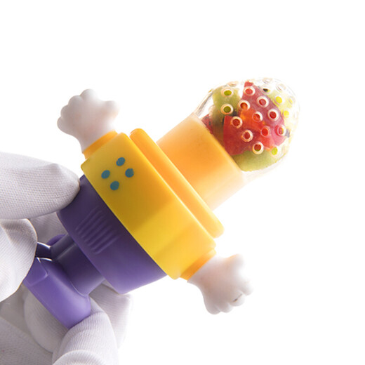 Little White Bear Bite Food Complementary Fruit Bite Bag Baby Food Trainer Machine Orange (Free Mesh Bag for over 6 months - 2 pieces)