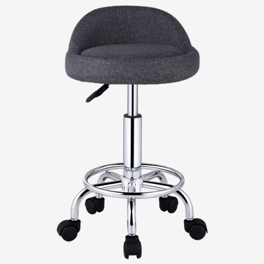 Jingju Bar Chair Stool Home Liftable Backrest Bar Chair Rotating Front Desk Cashier Chair High Stool 304 Style Gray Linen